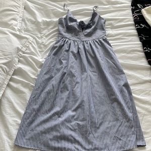 Striped tie-front dress